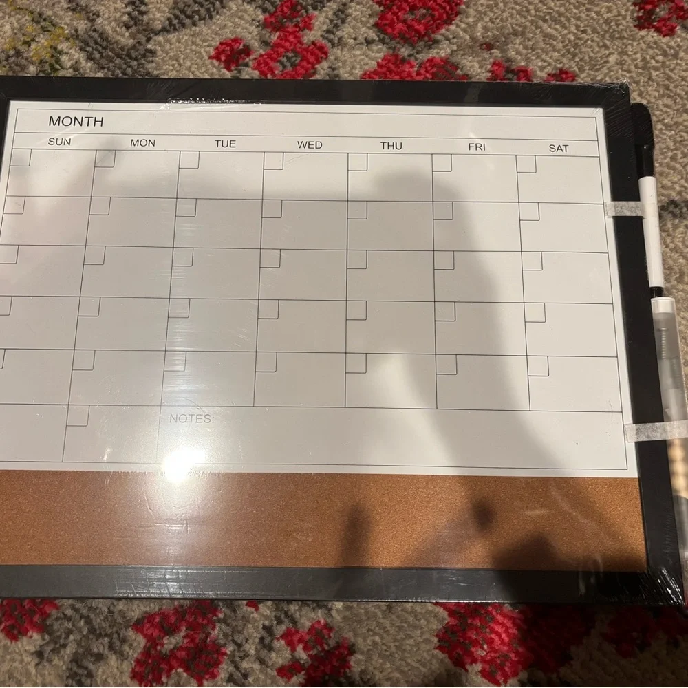 New Monthly Calendar Whiteboard with Cork Board
